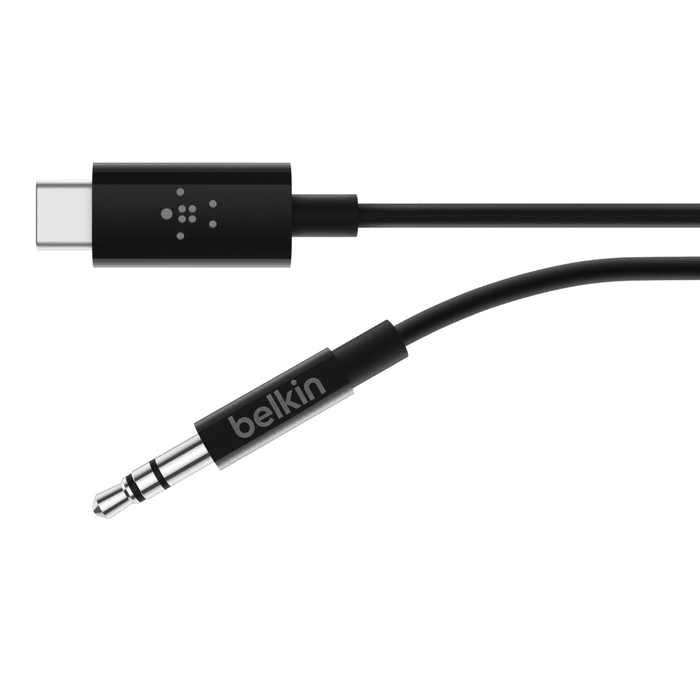 Belkin RockStar USB C to 3.5mm Audio Cable High Quality Sound - Black