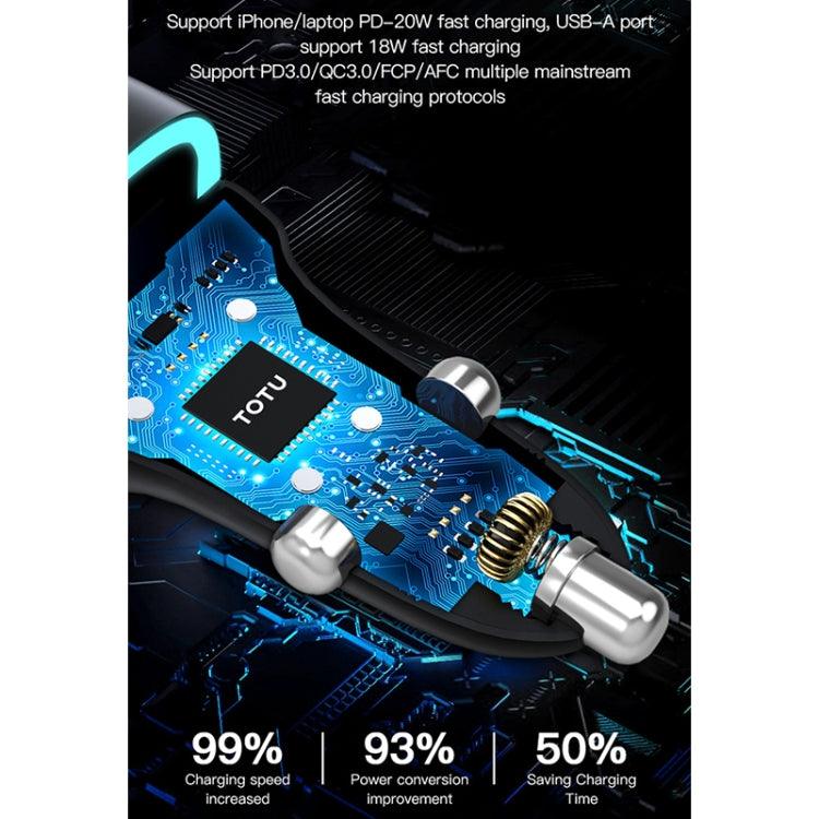 TOTU DESIGN DCCPD-08 Minimal Series 20W USB+ USB-C / Type-C Fast Charging Car Charger(Black)