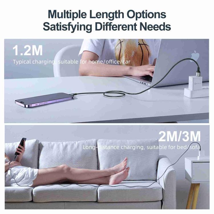 كابل جوي روم يو إس بي سي إلى لايتينج 20 وات طول 2 متر - أسود & أبيض