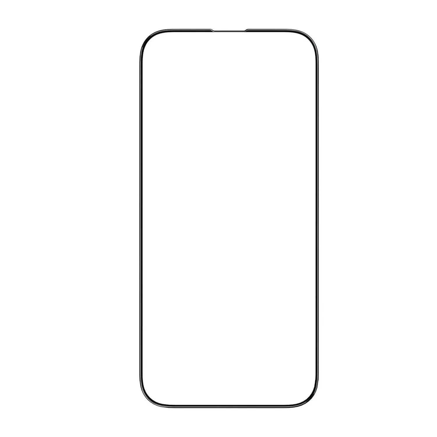 واقي شاشة كامل من ستيف جلاس 9H باللون الأخضر لهاتف iPhone 14 Pro (6.1 بوصة) - شفاف