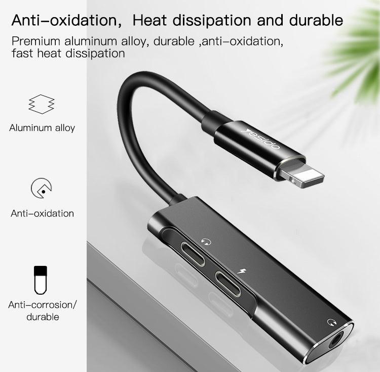 محول يسيدو للشحن والاستماع باستخدام أجهزة لايتينج - أسود