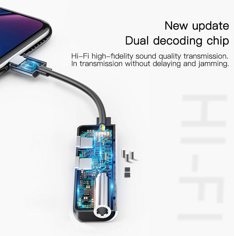 محول يسيدو للشحن والاستماع باستخدام أجهزة لايتينج - أسود