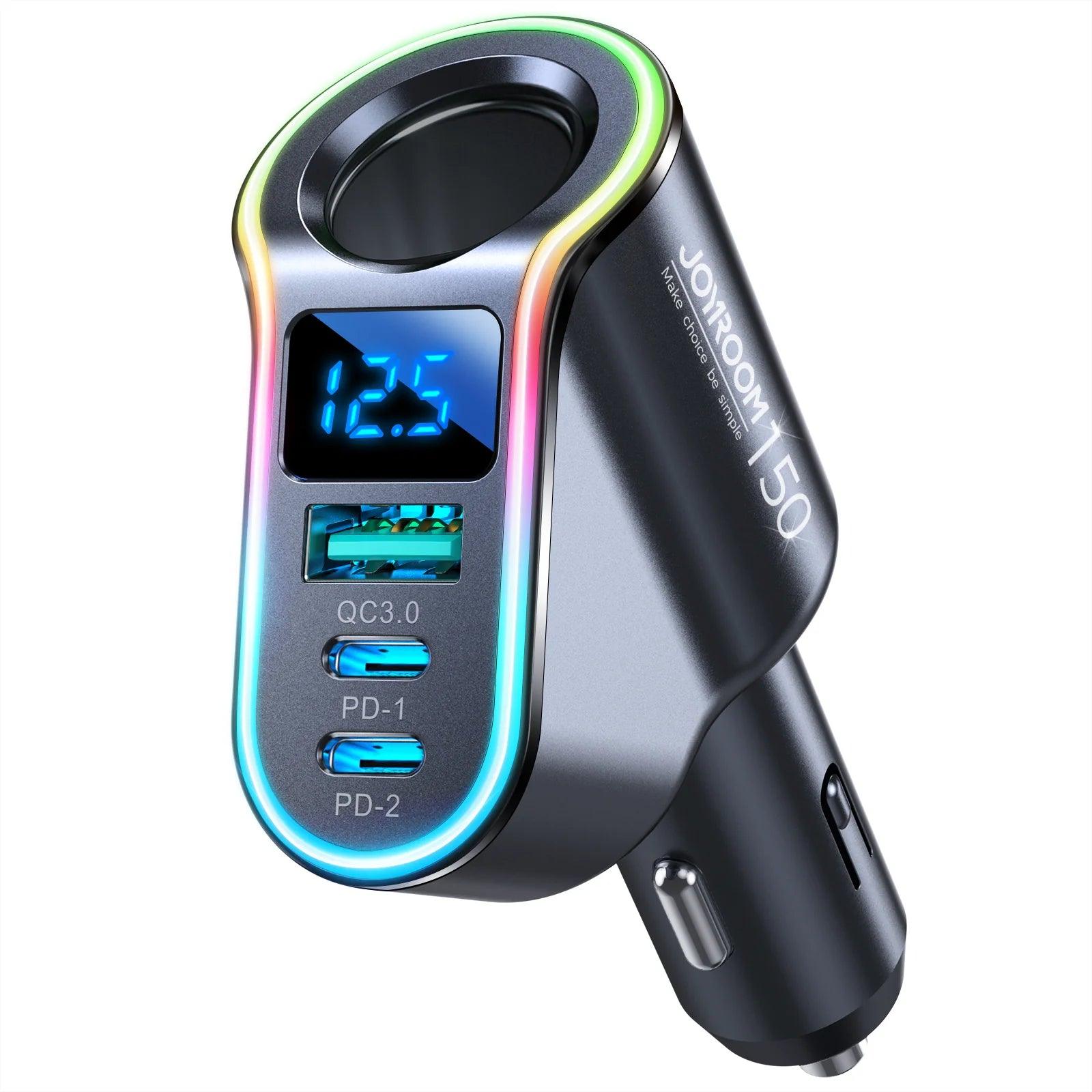 Joyroom JR CL21 150W 4 in 1 Car Charger - Black