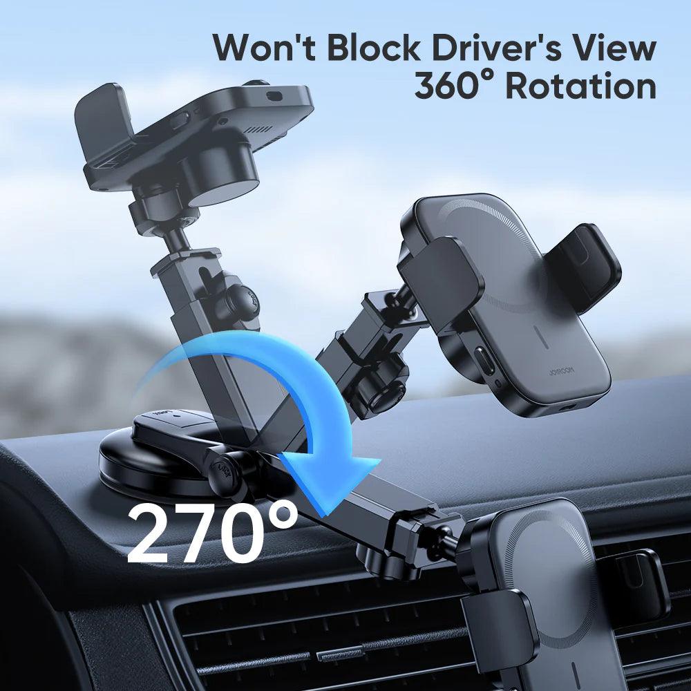 Joyroom Magnetic Wireless Car Charger Holder Dual Mount