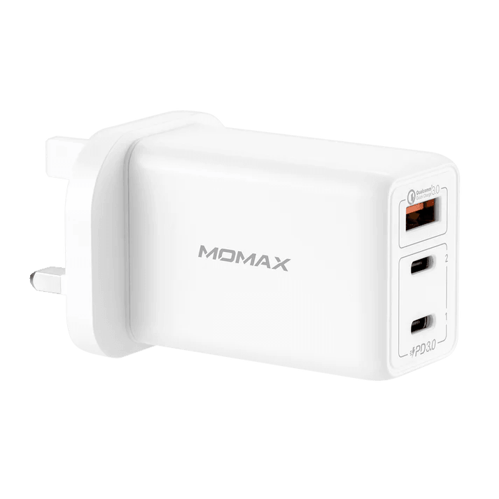 MOMAX One Plug GaN 65W Triple Output Fast Charger - White