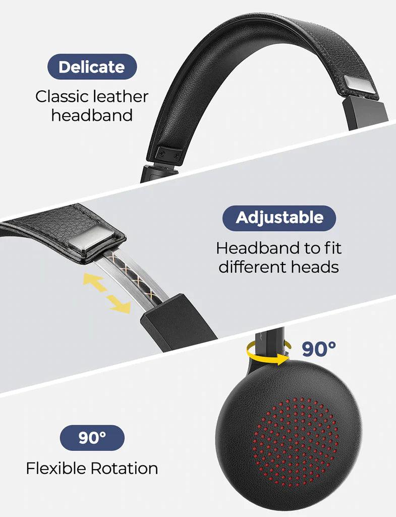 سماعة بلوتوث HC5 للأعمال من MPOW باللونين الأسود والفضي