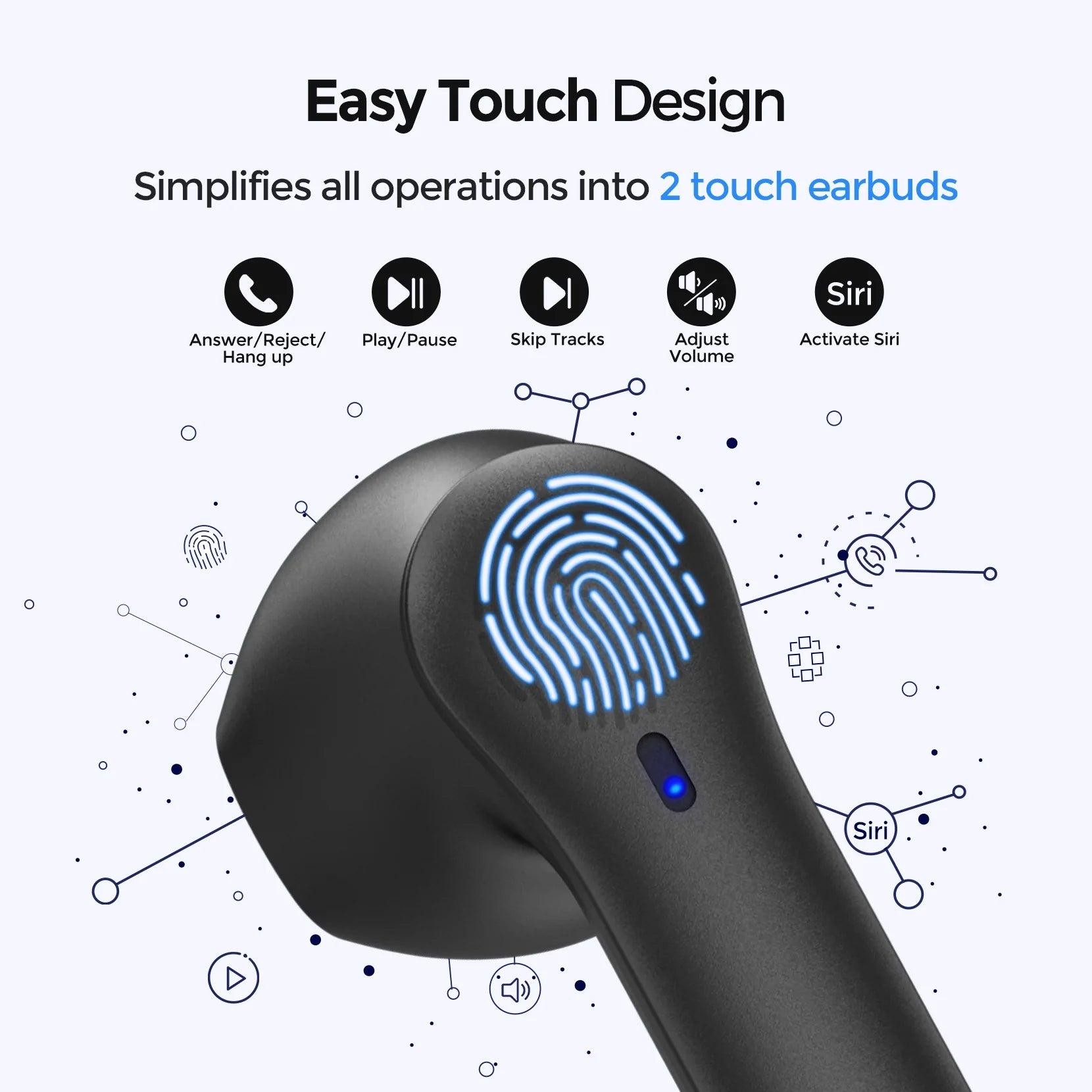 سماعات أذن لاسلكية MPOW MX1، باللون الأسود