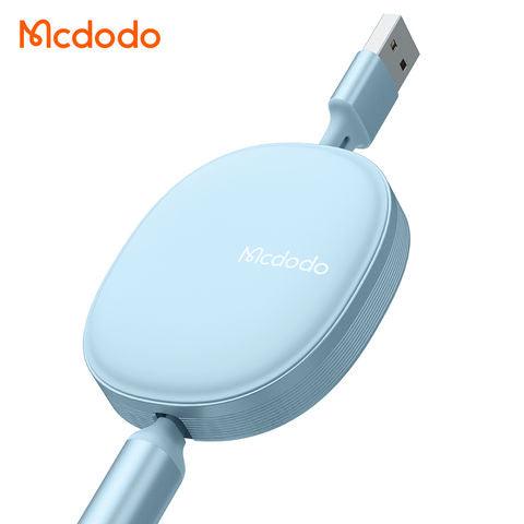 Mcdodo 3 in 1 Retractable Nylon USB Cable 1.2M for iPhone & Micro & Type C - Blue