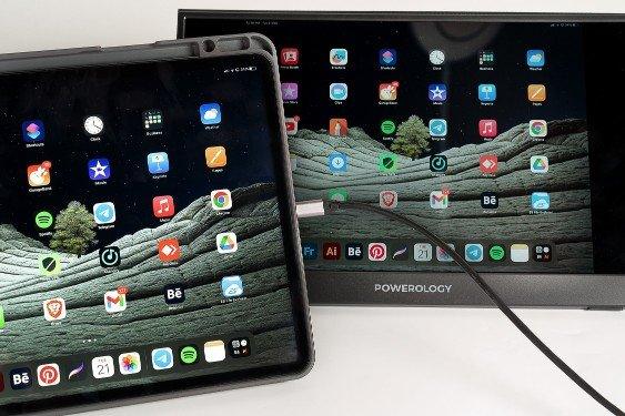 شاشة Powerology Ultra-Slim Full HD المحمولة مقاس 15.6 بوصة - أسود