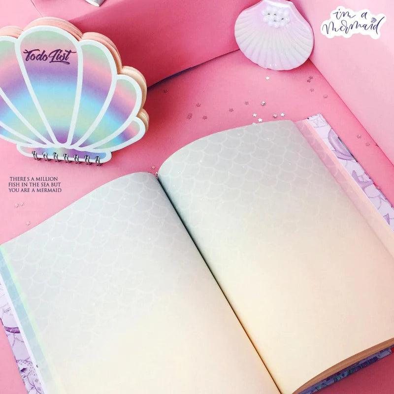 دفتر رسم حورية البحر - ألوان قوس قزح