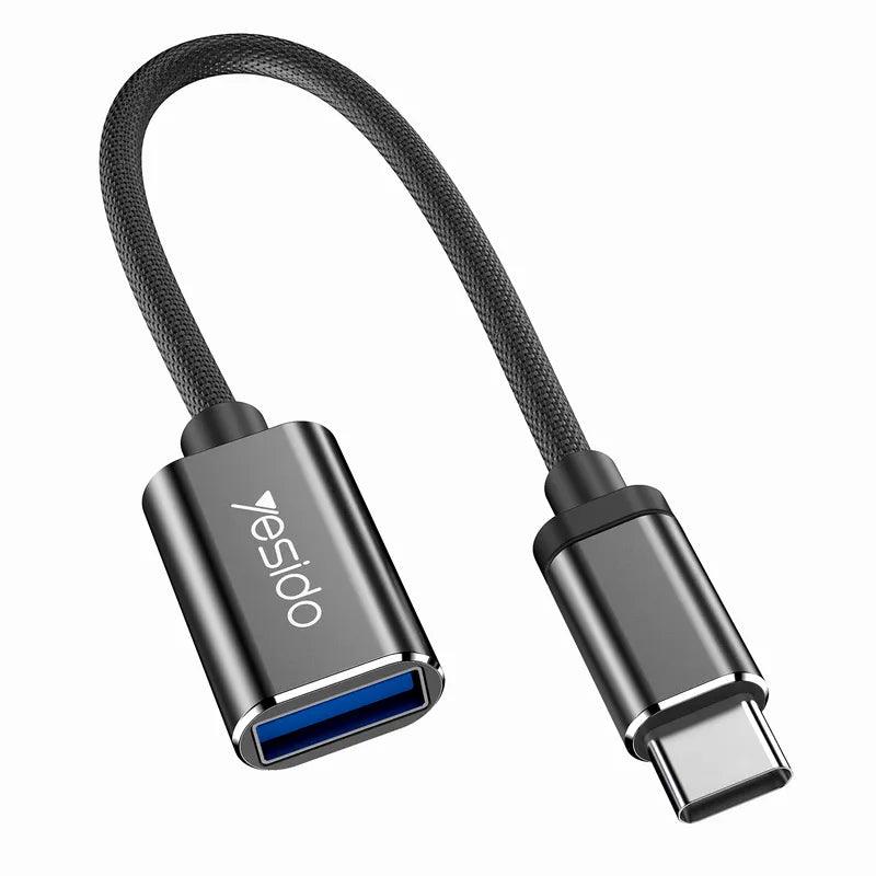 YESIDO GS01 Type C to USB OTG Cable for Easy Data Transfer - Black