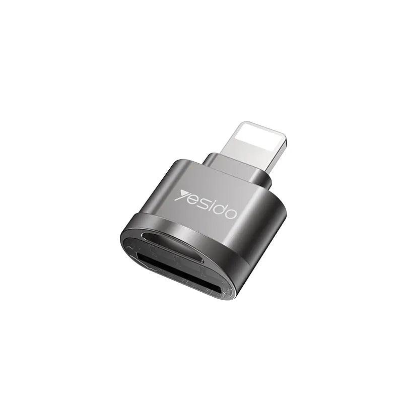 YESIDO OTG Card Reader Mini Lightning to TF Up to 256GB - Black