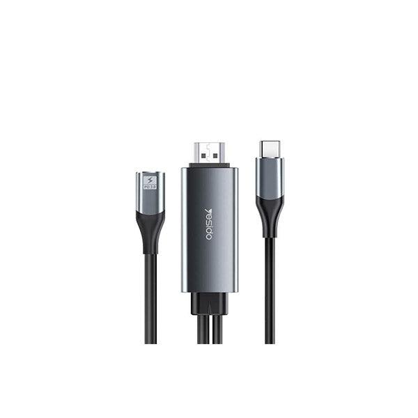 YESIDO USB C to HDMI Adapter 85W Fast Charging - Gray