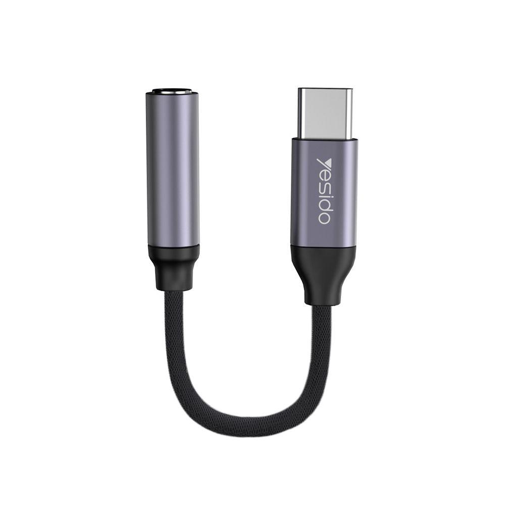 YESIDO YAU19 HiFi Audio Adapter with Type C & 3.5mm Jack - Gray