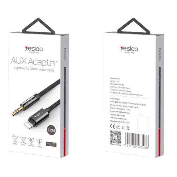 Yesido Aux Lightning to 3.5mm Adapter Premium Audio Cable - Black