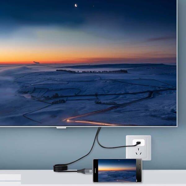 محول يو إس بي سي إلى اتش دي ام اي 85 وات للشحن السريع من يسيدو - رمادي