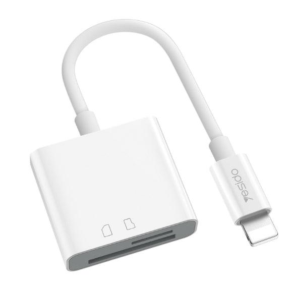 Yesido GS11 OTG Adapter Fast SD & TF Card Transfer - White