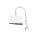 Yesido GS12 OTG Adapter USB & TF MicroSD & Lightning - White