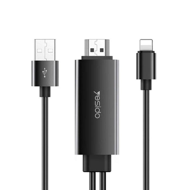 Yesido HDMI to Lightning Cable 1.8m HD Experience - Black