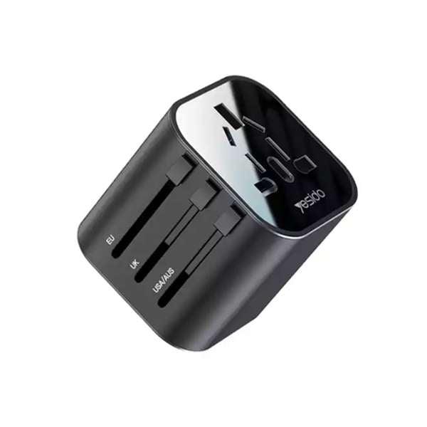 Yesido MC09 Universal 4 Port Adapter USB & Type C Charger - Black