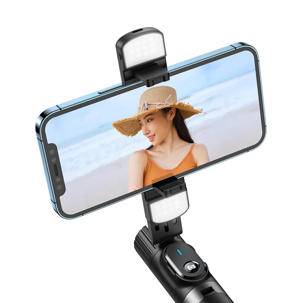 عصا سيلفي لاسلكية مكدودو مزدوجة الإضاءة - أسود