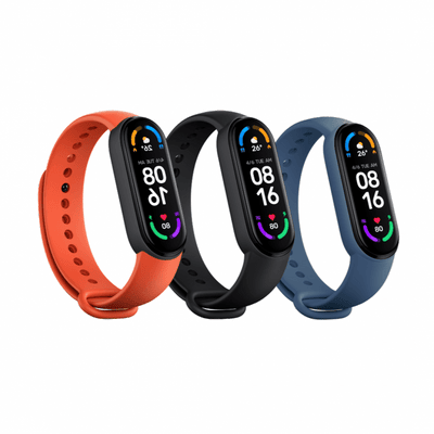 Mi Smart Band 6 Strap (3-Pack) (Black, Orange, Blue)