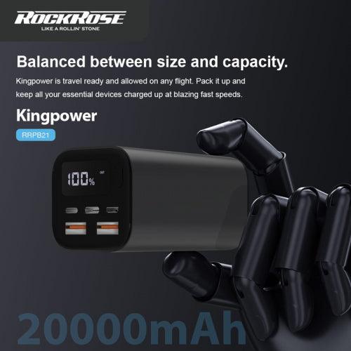ROCKROSE 20000mAh Power Bank Fast Charging 52.5W - Grey