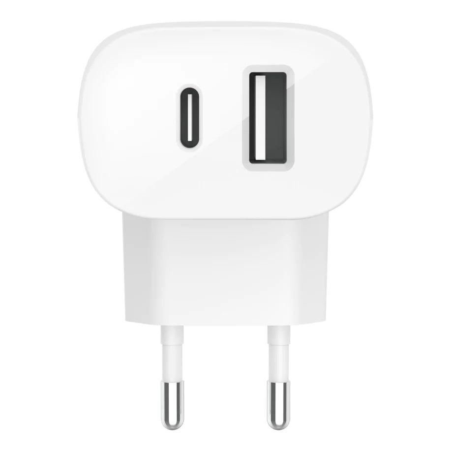 Belkin 37W Dual USB PD Wall Charger  Fast & Safe Charging - White