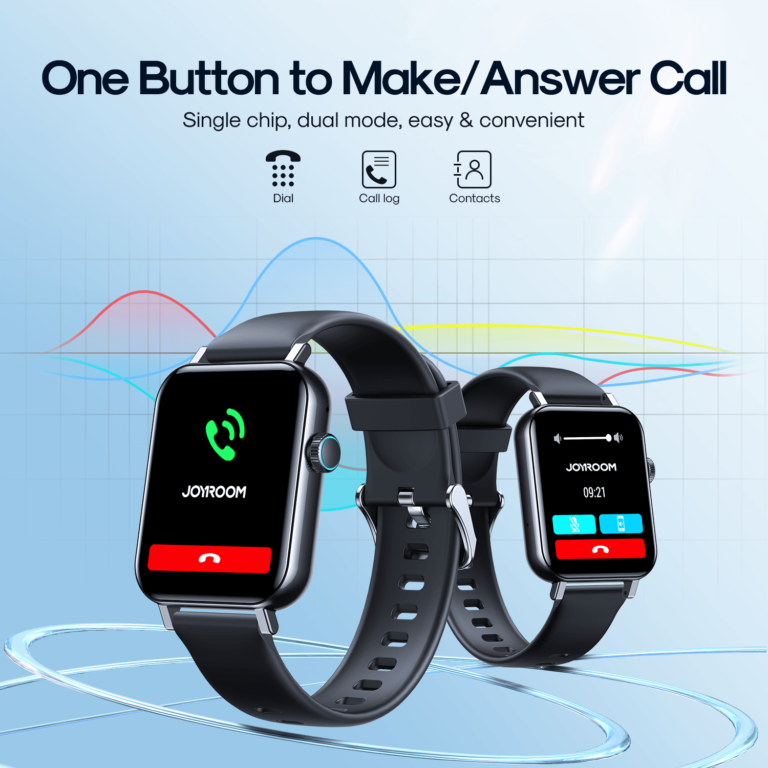 JOYROOM JR-FT5 Fit-Life Series Smart Watch (Answer/Make Call) Black - كارت Cart.JO - جوسيل JoCell جوسيل