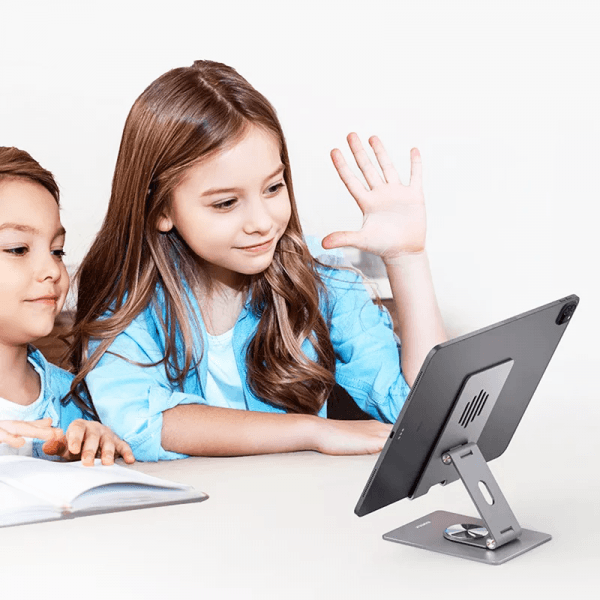 حامل سطح مكتب دوار من ويوو للهواتف المحمولة والكمبيوتر اللوحي - رمادي