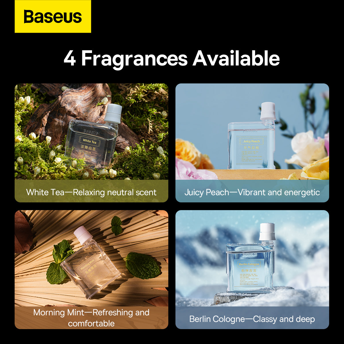 Baseus Wisdom Car Aromatherapy Diffuser Dual-Port Cup Holder