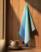 Madame Coco Pente Kitchen Towel | Absorbent Colorful Cotton Kitchen Towel – Blue & Orange
