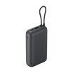 باور بانك Xiaomi 20000mAh – كابل USB-C مدمج، رمادي داكن
