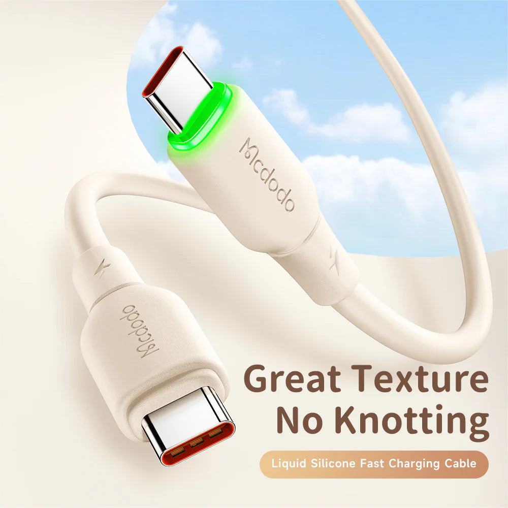 Mcdodo Silicone USB C to USB C 65W Data Cable with LED 1.2m