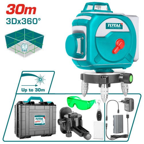 جهاز ليفل ليزر 3D أخضر 360° من توتال – دقة عالية