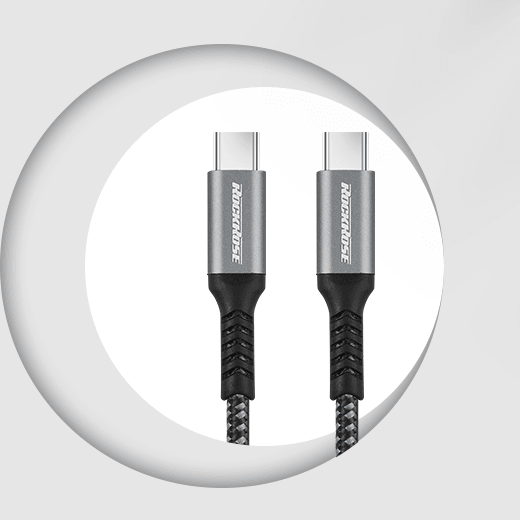 Rockrose 1M Type C to Type C Cable 60W Fast Charging & Durable - Black