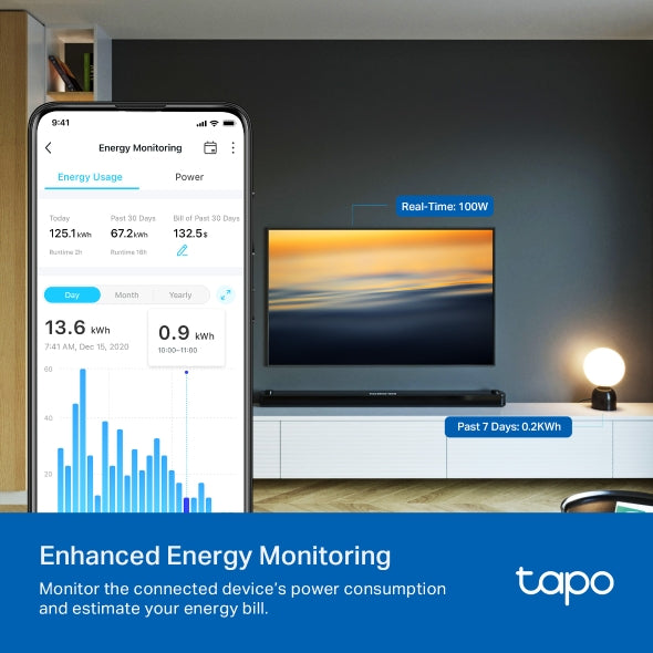 Tapo Mini Smart Wi-Fi Socket Energy Monitoring