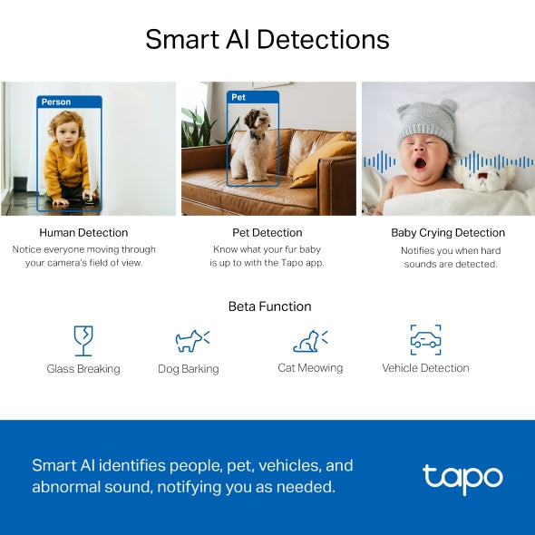 TP-Link Tabo Pan/Tilt AI Home Security Wi-Fi Camera