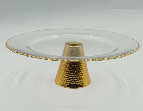 Velvet Cake Stand 7*32 cm with Golden Edge