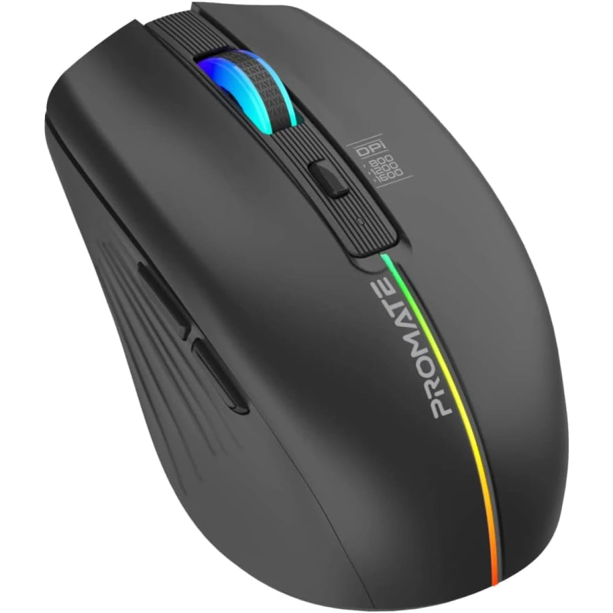 Promate Kitt Wireless Mouse, Ergonomic 500mAh Rechargeable LED Backlit Mice