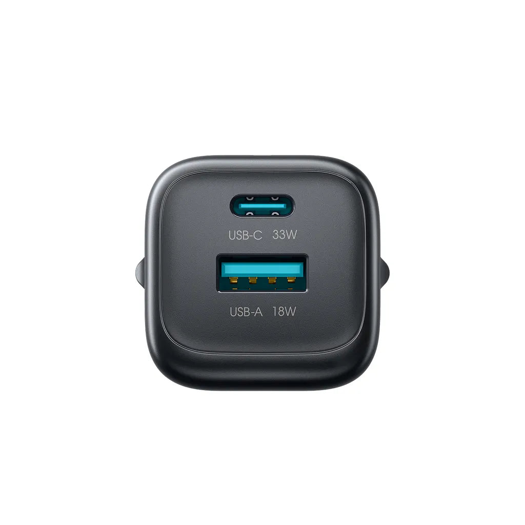 Joyroom JR-TG7 33W Dual Port Fast Charger with USB-C Cable - Black
