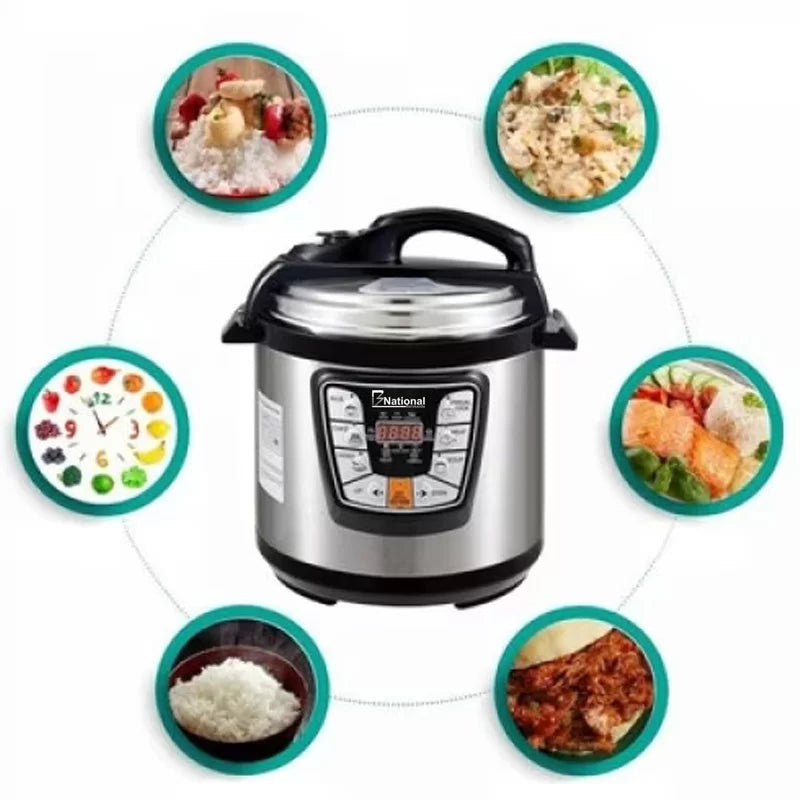 B NATIONAL Luxurious 6 liter stainless steel electric pressure cooker