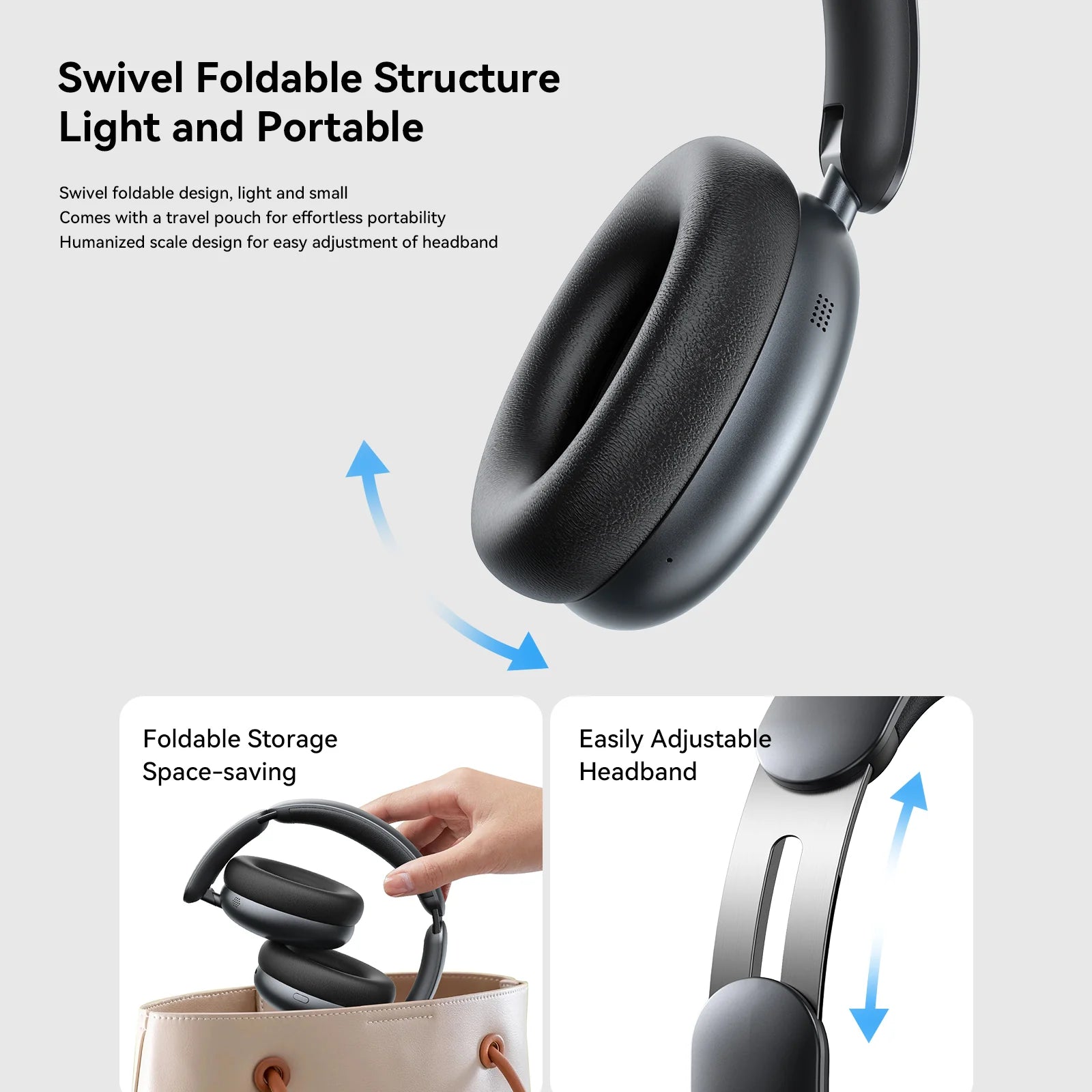 JOYROOM JR-JH1 Wireless ANC Headphones – 120H Playtime