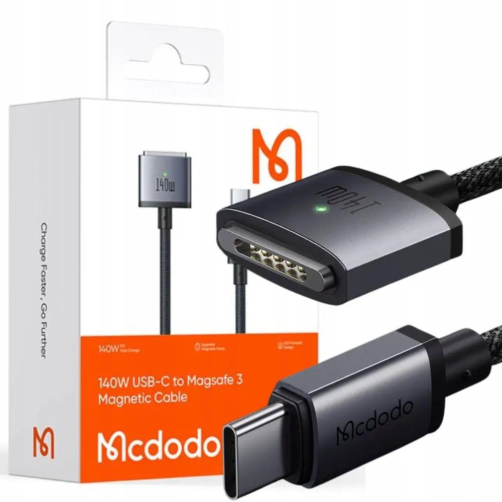 Mcdodo 140W Type C to MagSafe 3 Charging Cable with LED - Black