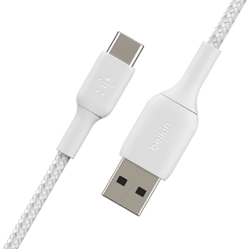 Belkin BoostCharge Braided USB C to USB A Cable  2m - White