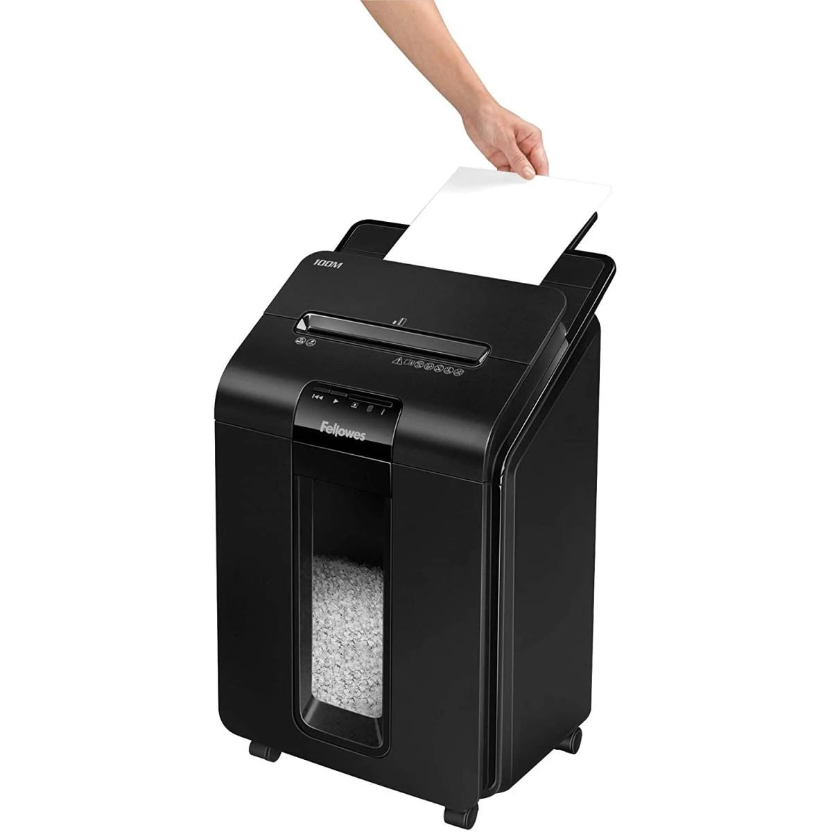 Fellowes AutoMax 100M Mini-Cut Auto Feed Shreds Up to 100 Sheets