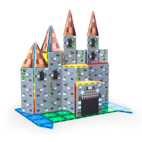 TileTek Magnetic Tile Toppers Castle Pack, 40 Wooden Pieces, Ages 3+