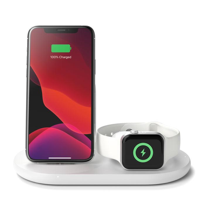 Belkin BoostCharge 3 in 1 Wireless Charger for Apple Devices - Black & White