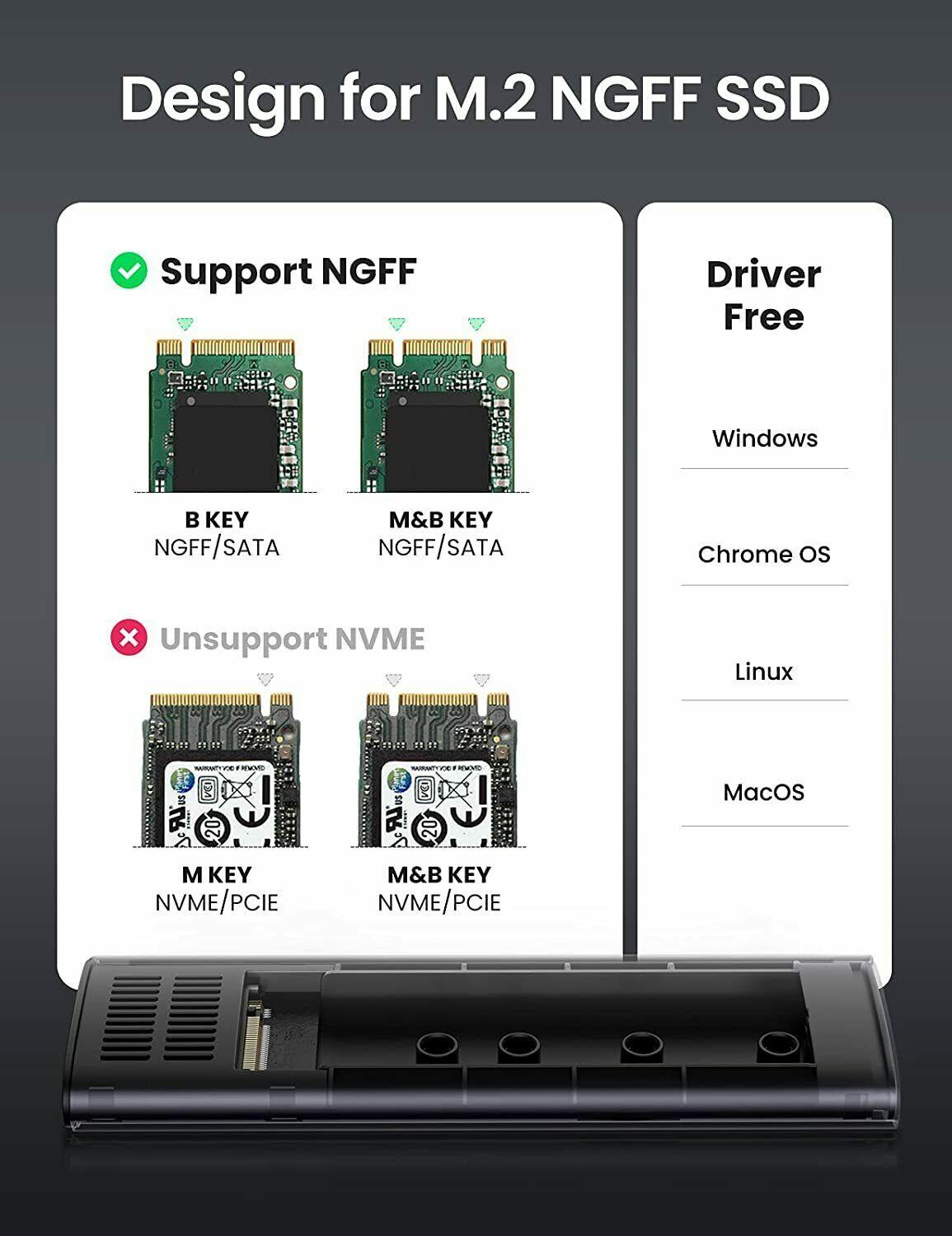 UGREEN USB-C to M.2 NGFF 5G Enclosure A TO C Cable 50cm 10903