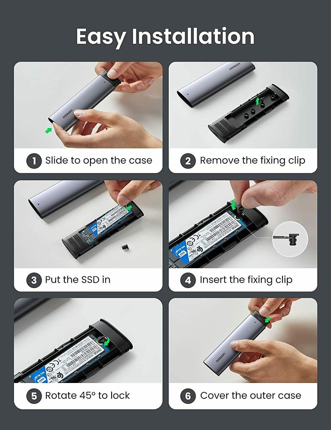 UGREEN USB-C to M.2 NGFF 5G Enclosure A TO C Cable 50cm 10903